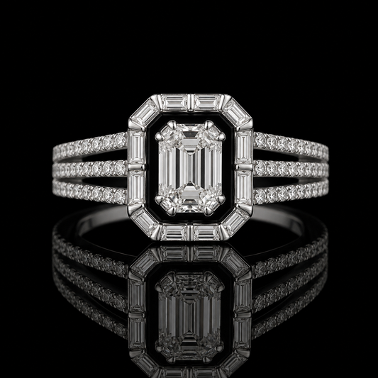Diamant Illusionsring 2,39 ct in 18 kt Weißgold