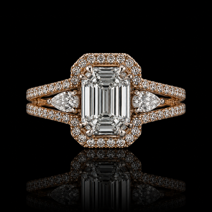 Diamant Illusionsring 2,36 ct mit Pear Diamonds – 18 kt Gold