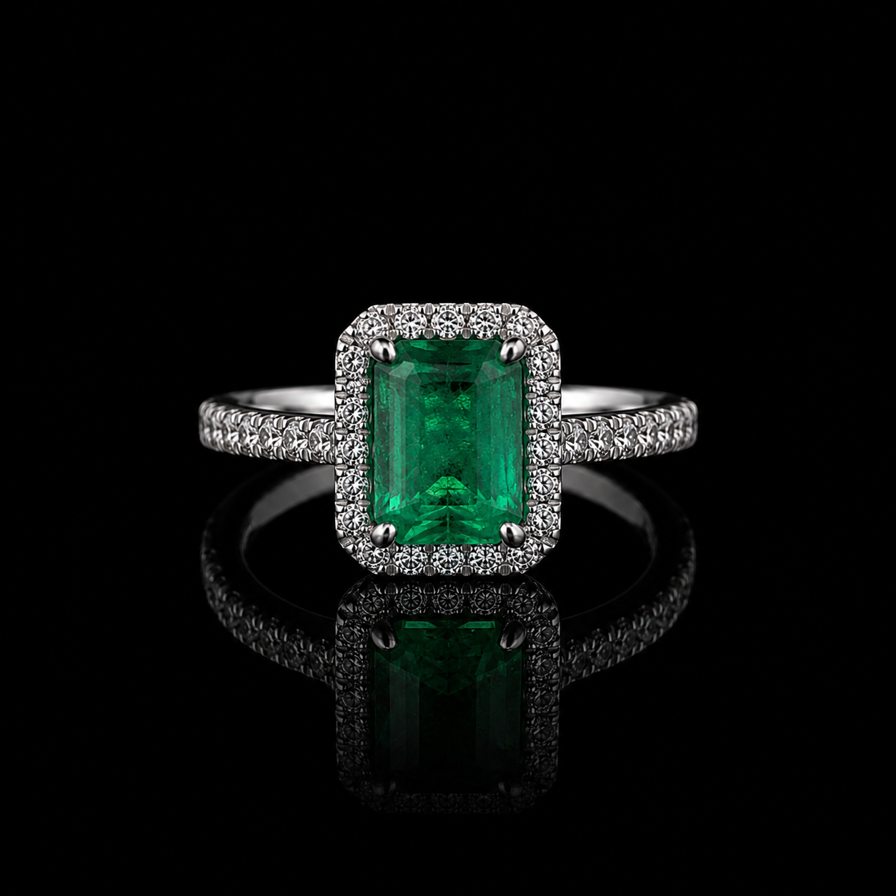 Smaragdring 3,06 ct mit 0,80 ct Diamanten