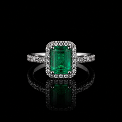 Smaragdring 3,06 ct mit 0,80 ct Diamanten