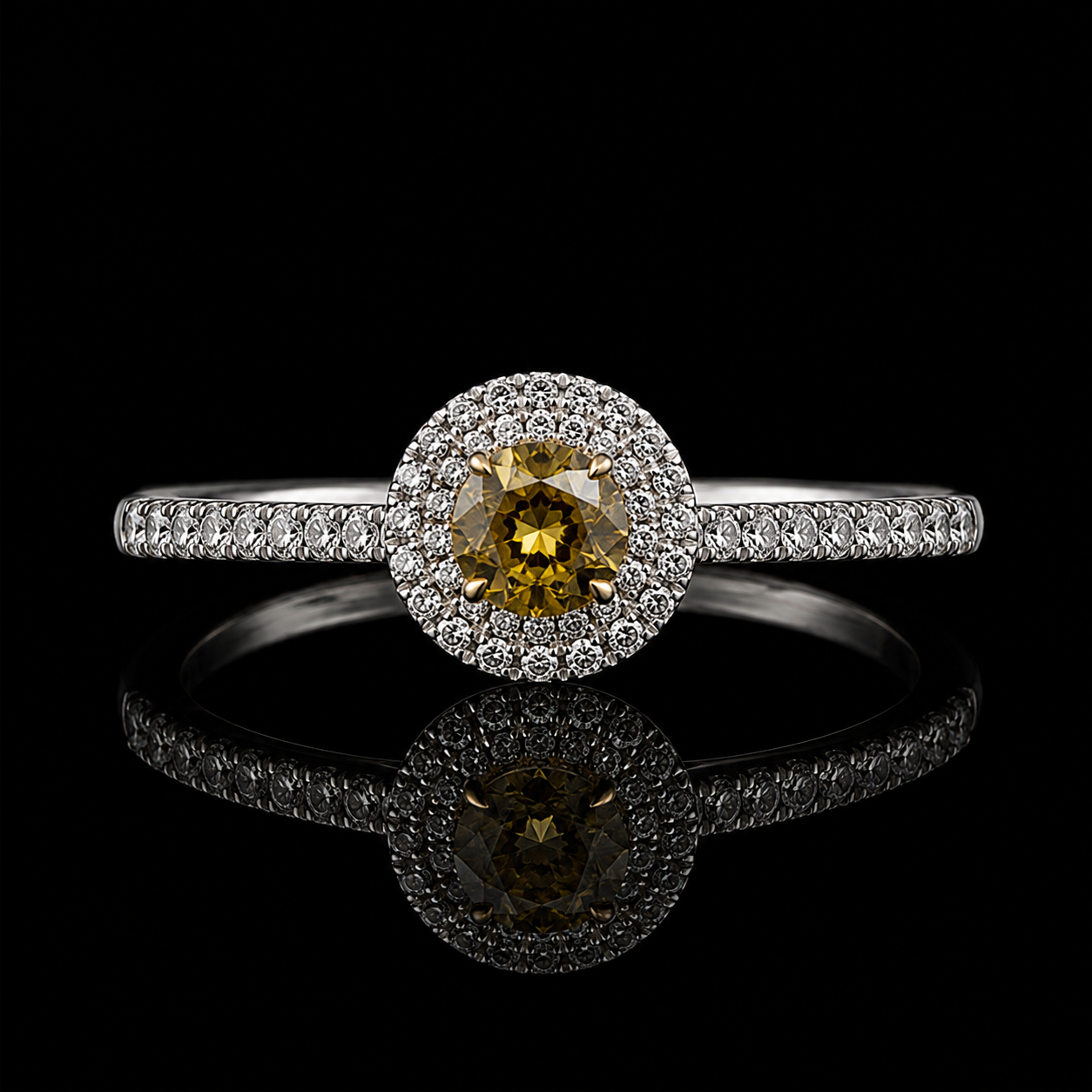 Fancy Deep Brownish Yellow Diamantring 1,70 ct mit 1,49 ct Diamanten