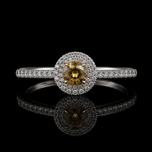 Fancy Deep Brownish Yellow Diamantring 1,70 ct mit 1,49 ct Diamanten