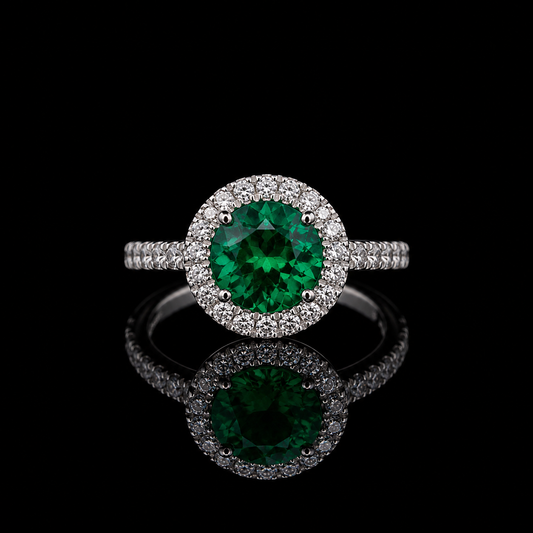 Kolumbianischer Smaragd Ring 1,95 ct mit 0,80 ct Diamanten