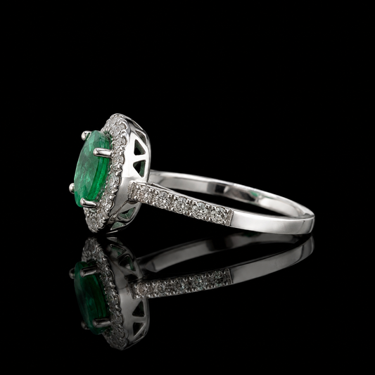 Kolumbianischer Smaragd Ring 1,95 ct mit 0,80 ct Diamanten