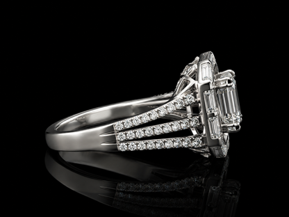 Diamant Illusionsring 2,39 ct in 18 kt Weißgold
