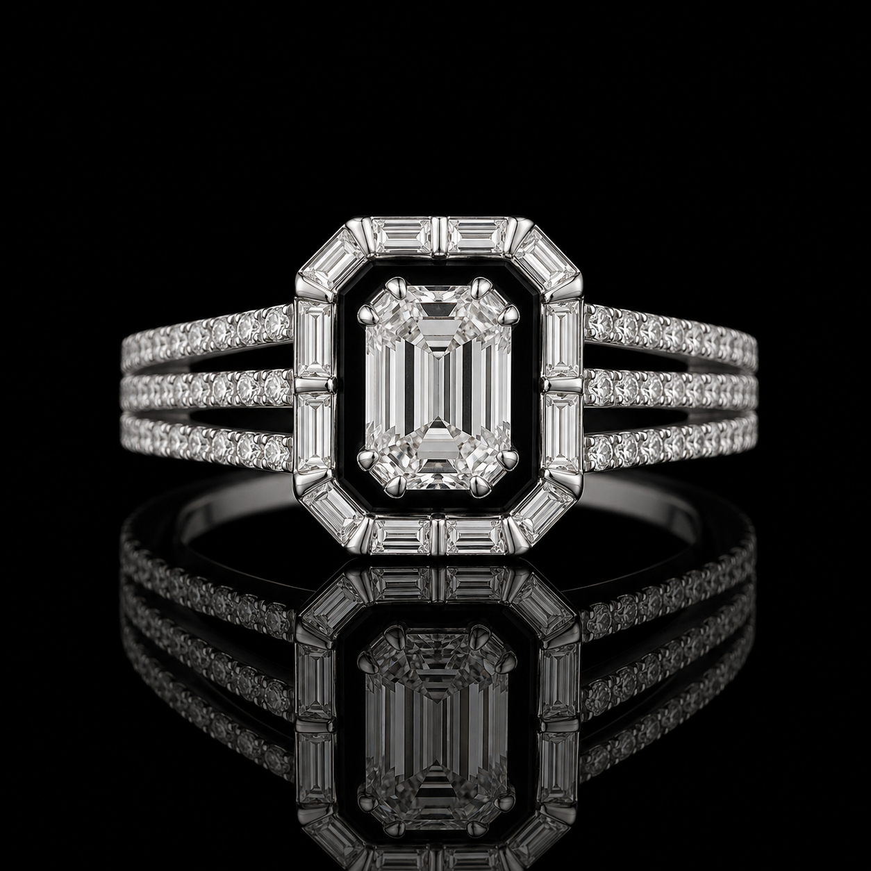 Diamant Illusionsring 2,39 ct in 18 kt Weißgold