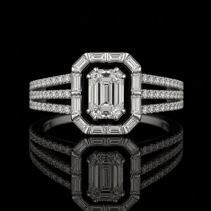 Diamant Illusionsring 2,39 ct in 18 kt Weißgold