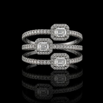 Dreifach-Diamantring 2,00 ct – 18 kt Weißgold