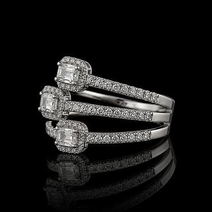 Dreifach-Diamantring 2,00 ct – 18 kt Weißgold