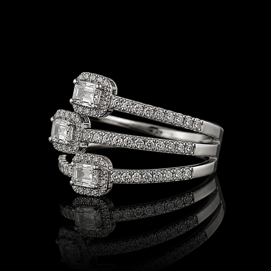 Dreifach-Diamantring 2,00 ct – 18 kt Weißgold