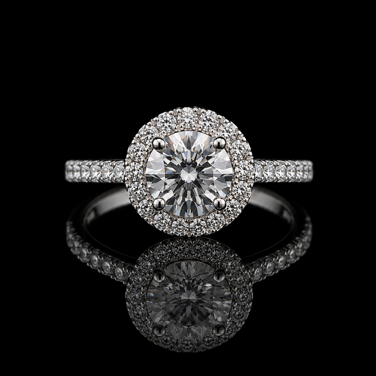 Diamant Cluster-Ring – 2,69 ct – 18 kt Weißgold