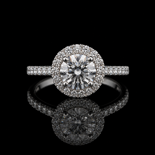 Diamant Cluster-Ring – 2,69 ct – 18 kt Weißgold