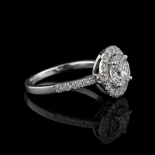 Diamant Cluster-Ring – 2,69 ct – 18 kt Weißgold