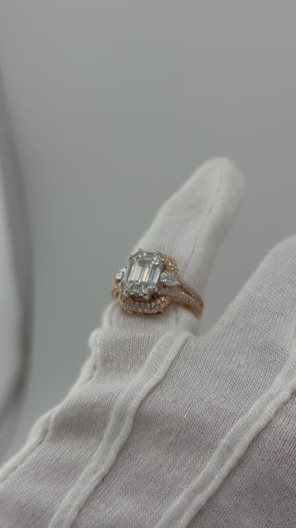 Diamant Illusionsring 2,36 ct mit Pear Diamonds – 18 kt Gold