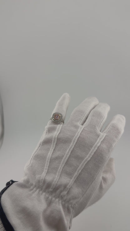 Fancy Purplish Pink Diamantring 0,49 ct mit 1,10 ct Diamanten