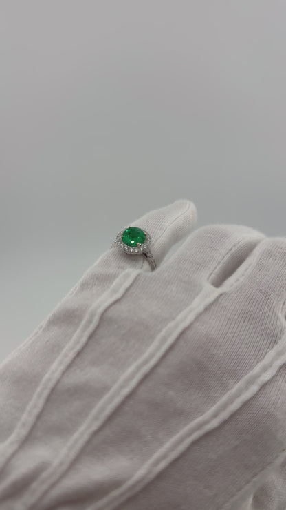 Kolumbianischer Smaragd Ring 1,95 ct mit 0,80 ct Diamanten
