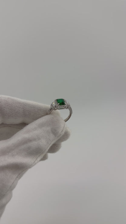 Smaragdring 1,55 ct mit 0,76 ct Diamanten
