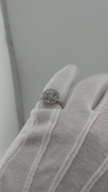 Diamant Cluster-Ring – 2,69 ct – 18 kt Weißgold