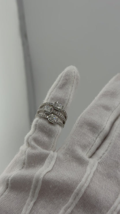 Dreifach-Diamantring 2,00 ct – 18 kt Weißgold