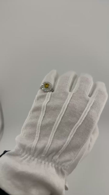 Fancy Deep Brownish Yellow Diamantring 1,70 ct mit 1,49 ct Diamanten